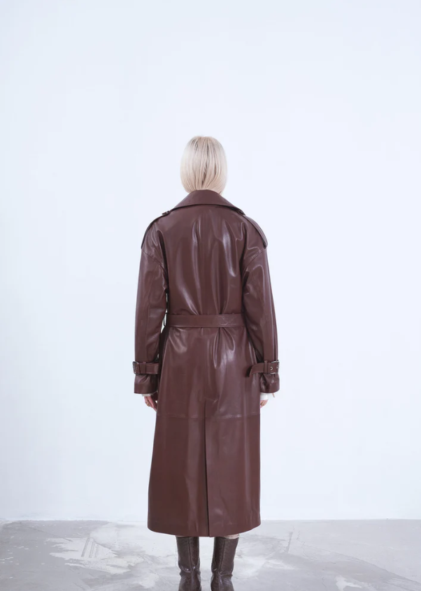 GLAMOUR OVERSIZED LEATHER COAT